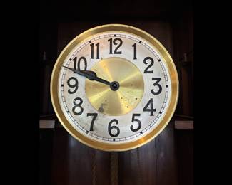 Detail of tall case clock