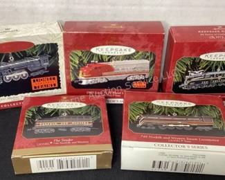 Hallmark train ornaments