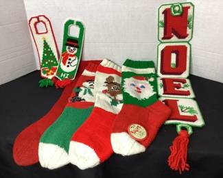 Vintage Christmas stockings & decor