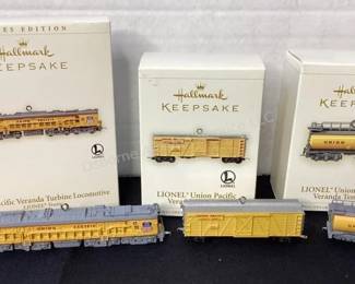 Hallmark Union Pacific Lionel ornaments