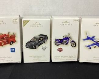Hallmark car & plane ornaments