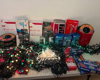 Red, Green, White Lights, Bubble Lights, Timers, light roll organizers
