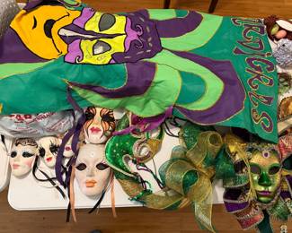 Mardi Grad Decorations & Ceramic Masks