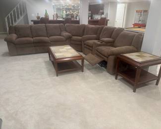 Couch with coffee table and end table