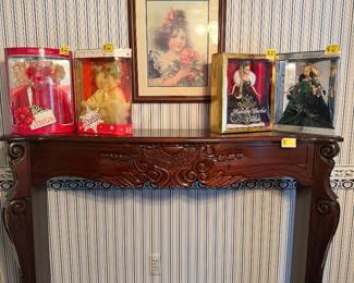 Mantle, Barbies, framed print