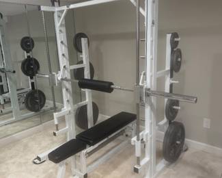 Smith machine with bench