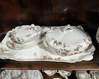 Haviland Limoge Bowls, Gravy Boat, Casserole, Tray~