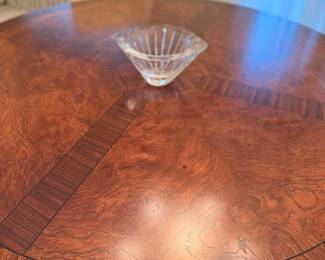 Inlaid Burled walnut top on dining table