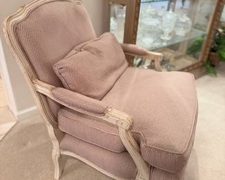 Pair of Occasional chairs in a mini print tan