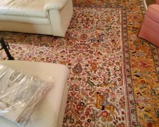 Handmade Iranian Wool Tebriz Persian Hunting Scene