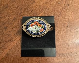 Vintage micro mosaic pin - Italy