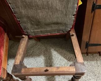 Frame of the chair with pegs