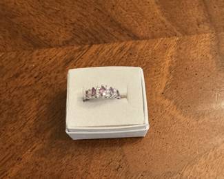 Sterling ring with amethyst stones