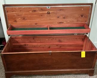 Inside of Lane cedar chest