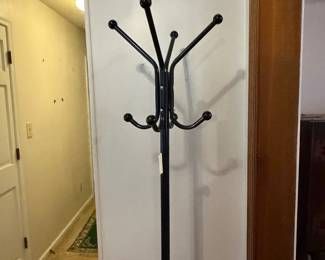 Black metal hall tree coat rack