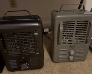 Two portable electric space heaters