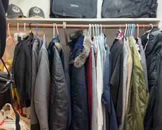 Closet of childrens clothing and jackets