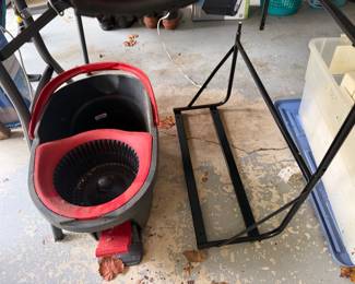 Commercial mop bucket with wringer and utility cart