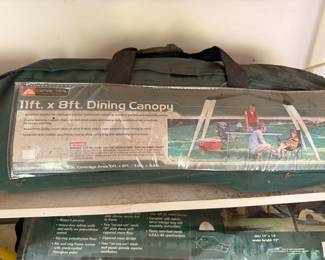 Eleven by eight foot dining canopy in carry bag