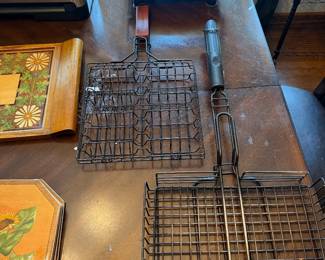 Wire cooling racks, grill baskets and floral serving trays