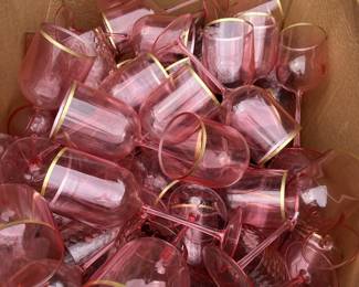 Plastic pink cups 