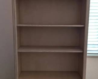 Whitewashed Oak Bookcase with Five Shelves  78in x 32in x 12in