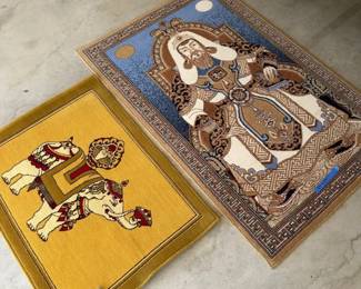 Colorful Erdenet Carpet Mongolia Wool Rugs Elephant  Mongol Ruler Portrait Set