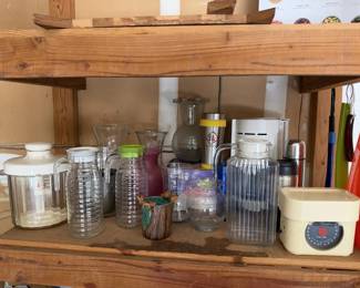 Assorted Braun Coffee Maker Terraillon Scale Cruky Cutter Pickle Press Vases
