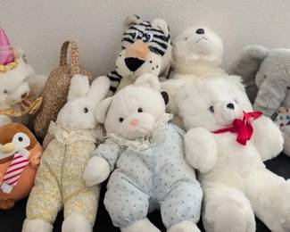 Plush Stuffed Animal Lot with Vintage Dakin and Commonwealth Teddy Bears