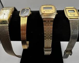 Vintage Watch Lot Timex Electric 10K RGP, Elgin Quartz, Windert Alarm, Advance