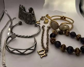 Colorful Costume Bracelet Assortment SilverTone Cuffs GoldTone Bangle Beads
