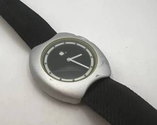 Rare 1990s Apple Computer Promotional Watch Aluminum Case Black Dial Apple Logo