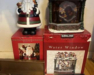 Elegant Kirkland Water Window Christmas Lot Glass Ornaments Montreux Clock