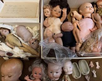 Antique Bisque Doll Mold 150 Germany, A.M. Baby Head, Doll Parts Lot