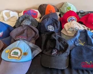 Assortment of Baseball Caps  Beanie San Diego, John Deere, Alaska, Racing