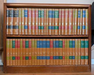 Classic Britannica Great Books of the Western World 1952 Set with Wood Bookcase