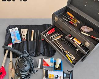Lot 45 Assorted tools and toolbox