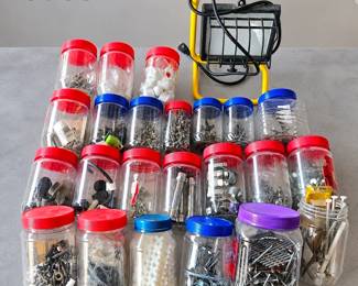 Lot 33 Nails, screws and shop light