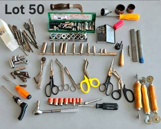 Lot 50 Socket set, scissors  more