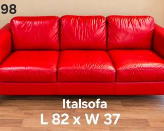 Lot 98 Italsofa red sofa