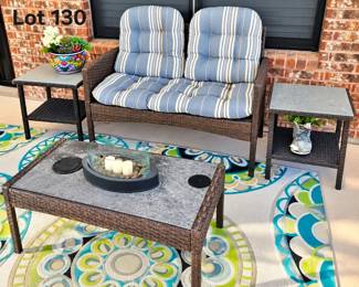 Lot 130 Four piece patio set  decor detail