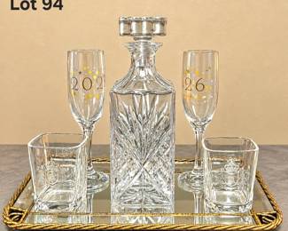 Lot 94 decanter and glasses