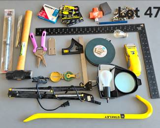 Lot 47 Assorted tools and measures