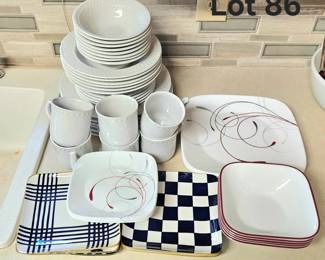 Lot 86 Assorted plates including Corelle