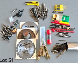 Lot 51 Blades, drill bits, and more