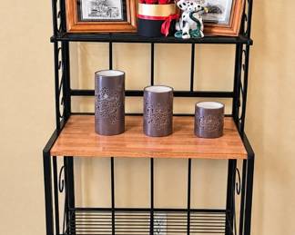 Lot 77 Baker s rack and decor