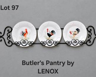 Lot 97 collector s plates and rack