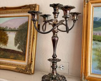 Silver plate candle abra