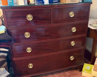 Larger mahogany chest of drawers, by Baker