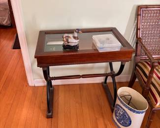 Glass top curio table
